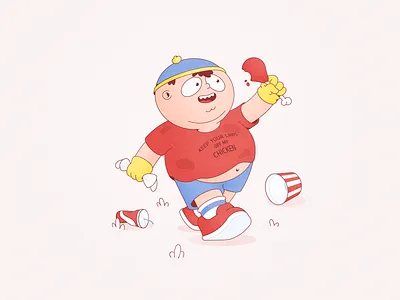 Eric Cartman character illustration south park vector walk