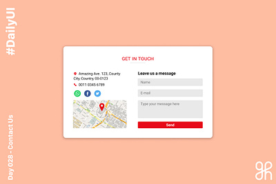 Daily UI Challenge day 28 - Contact us dailyui dailyuichallenge