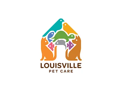 Louisville Pet Care (Upd) branding canary care cat dog fish house logo mouse parrot pet turtle