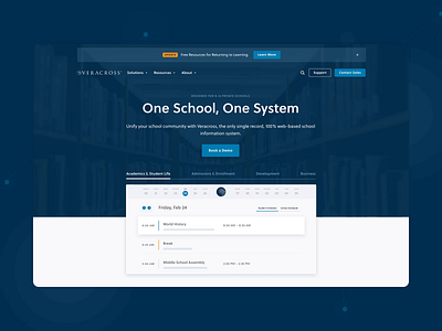 Veracross 829 studios clean education education website homepage integrations minimal school site tech tech site technology technology website ui ui ux ux web design website