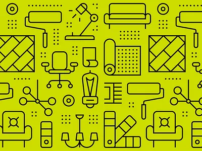 Interior Design Icon Pattern architecture branding design furniture icons identity interior design lighting