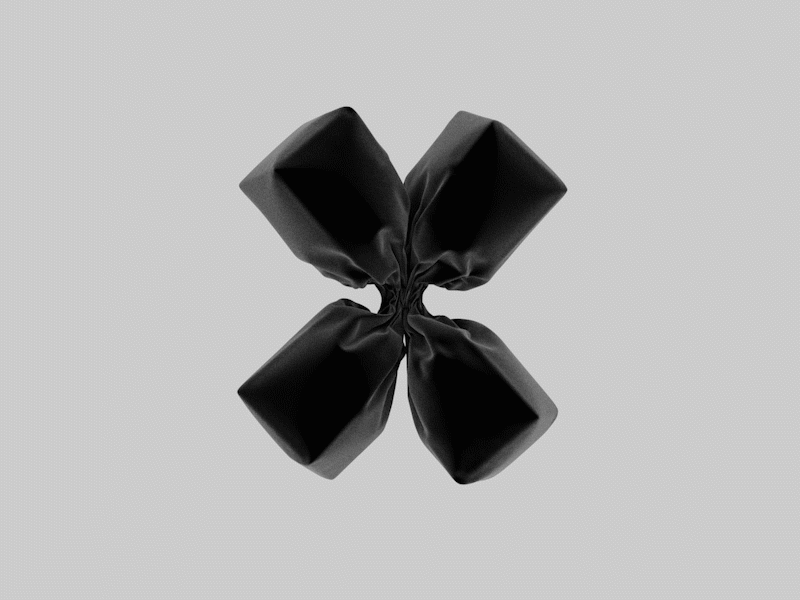 36 days of type : x 36days 36daysoftype 3d animation blackandwhite blender cgi character cloth logo monochrome textile type typo typography x