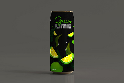 Packaging black branding can cold drink design drink gradient green illustration lemon lime package design packaging photoshop vector