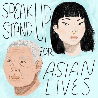 Asian Lives character design civil rights colorful freelance illustration man stop asian hate woman