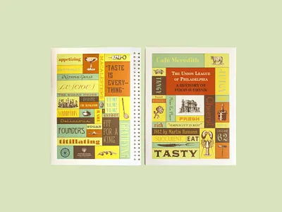 The Union League of Philadelphia A History of Food & Drink book book cover design book design cookbook cookbook design design layout design print typography