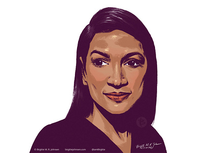 Alexandria Ocasio-Cortez portrait alexandria ocasio cortez aoc art digital art digital illustration editorial illustration illustration limited color limited color palette limited colour palette limited colours portrait portrait art portrait illustration portrait painting