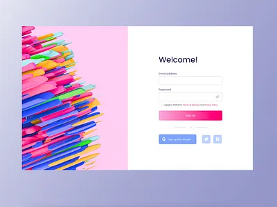 Sign Up Form abstract buttons colors dailyui design layout modern platform signup signup page signupform website design