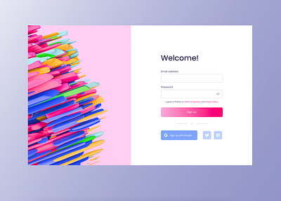 Sign Up Form abstract buttons colors dailyui design layout modern platform signup signup page signupform website design