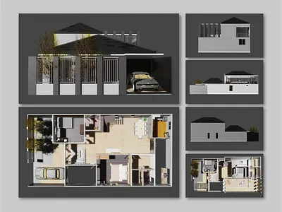 3D House 3d 3d modeling design illustration