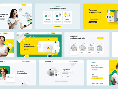 Printmeet branding design homepage illustration landing mobile typography ui ux web