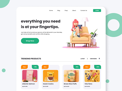 Grocery Market Website : Grocerly 🛒 app branding design eccomerce grocery grocery app grocery store illustration logo market marketplace online shop online store space store ui ux website website concept website design