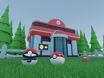 Escapee 3d 3d art 3d artist art artist artwork blender concept creative cute cute art diglett game game art graphic design low poly pokeball pokemon render scenery
