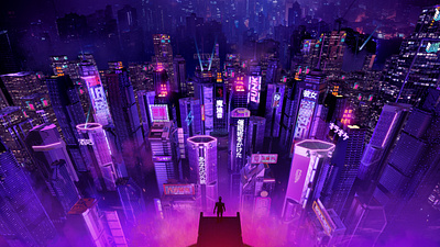 City Cyber punk 3d art c4d cgi direction maxon model octane photoshop retouch