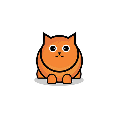 fat cat cartoon cat character design fat logo orange vector