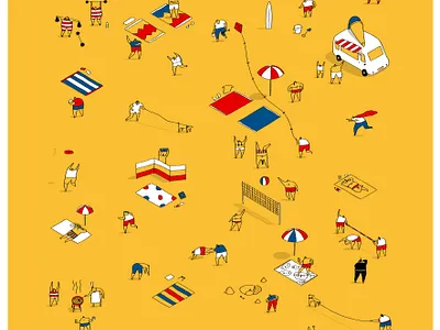 Summer Lovin' beach holiday ice cream illustration isometric seaside summer summer holiday vacation