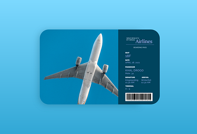 Daily UI #24 "Boarding Pass" design minimal ui