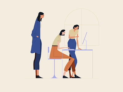 Team Work Illustration elegant minimal minimalism minimalist people team team work teamwork ui vector vector art vector illustration woman