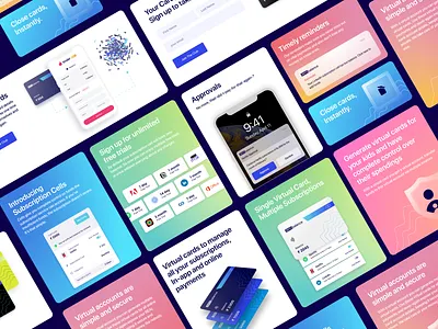 Website | Cards design brand design cards cards ui checkout credit card fintech fintech branding glassmorphism gradient subscriptions virtual card web design website design
