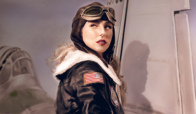 Female pilot art digital 2d digital art illustration portrait art