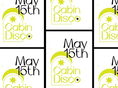 Cabin Disco cabin design disco flyer gig gig poster minimal moon music party party flyer poster simple star