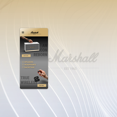 Mockup screen for Marshall audio app branding design minimal ui uidesign ux