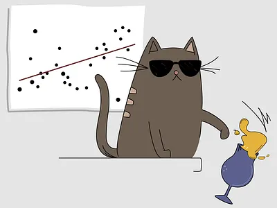 Cat, drink, regression booze branding cat illustration regression study vector