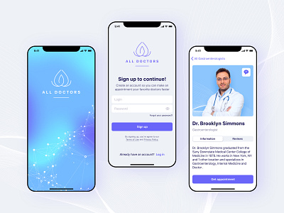 All Doctors App app design application concept doctor doctor app ios medical app medicine ui