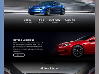 Tesla Website UI tesla ui ui design uiux web design