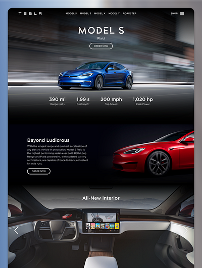 Tesla Website UI tesla ui ui design uiux web design