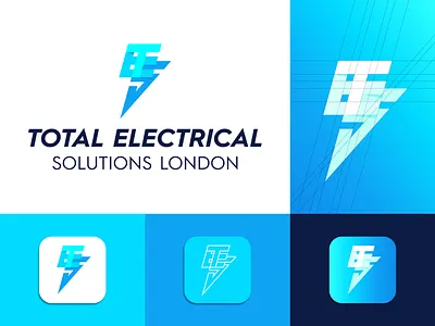 TES - Total Electrical Solutions logo Design branding design electric electrical logo electricity logo initial letter logo lightning logo logo concept logo design logo design concept logo fevicons logo folio logo font minimalist minimalist logo power logo te logo tes electrical logo
