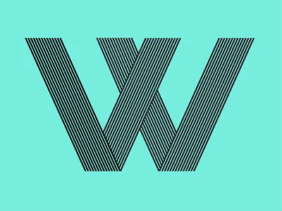 Letter "W" - 36 Days of Type 36days w 36daysoftype 36daysoftype08 design illusion letter line logo mark strip symbol type typography