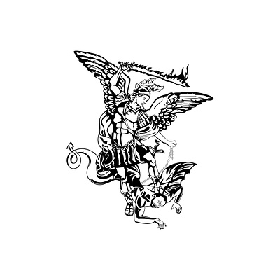 Archangel Michael vector illustration angel archaeology archangel church heaven hell jesus religion tattoo