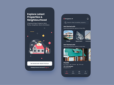 Buy and Sell Properties app design figma iphone minimal mobile app mobile ui ui ux