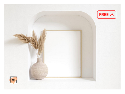 Free Boho Frame Mockup Beige Wood boho boho chic frame frame mockup free free frame mockup freebie freebie mockups mockup mockup template poster print