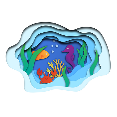 Paper Ocean design illustration vector