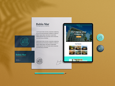 Bahia Mar Branding bahia beach brand identity branding branding design cards hotel island logo mar minimalist playa stationary mockup tourism tropical