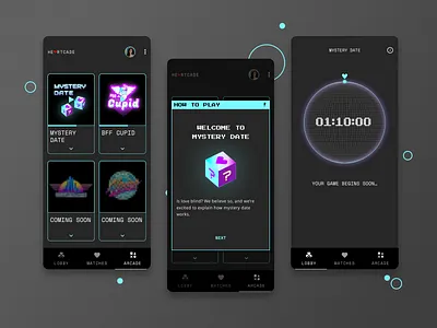 Heartcade: Arcade & Lobby Page branding dark ui design digitalart illustrator logo photoshop ui ux