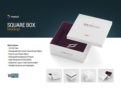 Square Box Mock-up box box mockup box package boxes brand branding cardboard box carton chrismas corporate layered mockups object pack packaging packaging photoshop paper photorealistic