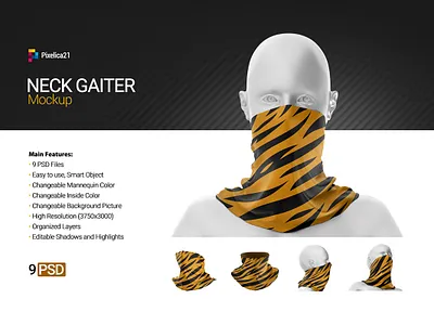 Neck Gaiter Mock-up accessories adventure apparel cold etsy fashion fleece gaiter gift head mock mock up mockup neck necker neckerchief necking print printed product