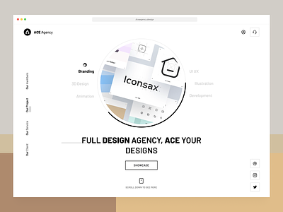 Ace Website - Main Screen 3d agency agency website app design illustration minimal modern ui uiux web web design website workflow