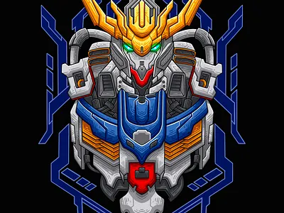Barbatos Fanart animal anime apparel barbatos branding clothing design fanart graphic design gundam illustration japanese logo machine mecha robo vector