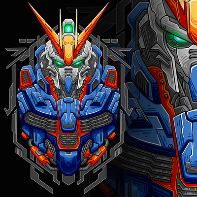 RX 93 FANART animal anime apparel branding clothing design fanart graphic design gundam illustration japanese logo machine mechanical robo rx93 vector war