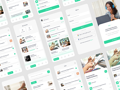 Mobile Apps UIUX for Online Courses app app design application class clean clean ui course courses e learning learning mobile online online course study study app ui uidesign uiux ux ui uxdesign