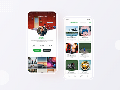 Mira Me - Profile & Channels app design minimal ui ux