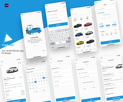 car rental app design app design ui ux