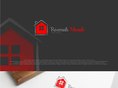roemah merah flat logo logoconcept logodesign logodesigner simple