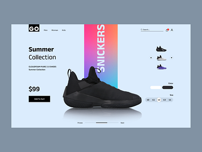 GO - Online Shoe Store air jordan airmax app clean convers ecommerce fashion footwear hero homepage landing page minimal nike nike shoes online shopping shoe sneakers uiux website website design