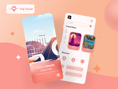 Trip Travel App UI appui bali design minimal orange thailand ticketapp travel travelapp trip ui uiux ux uxui