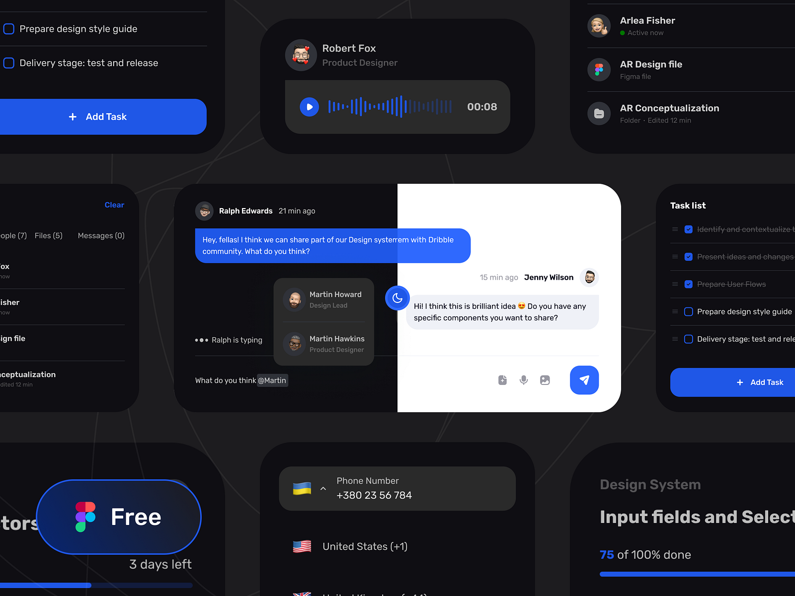 UI Components • Light & Dark mode • Freebie by Olena Kychun 🇺🇦 for EPAM