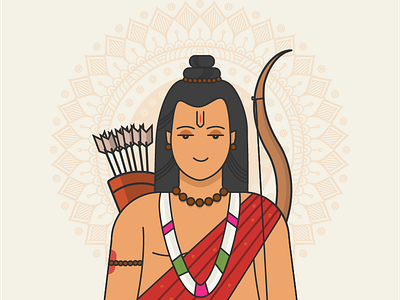 Lord Rama art dribbble god graphic design hindu hinduism icon illustration india lord rama vector wallpaper worship